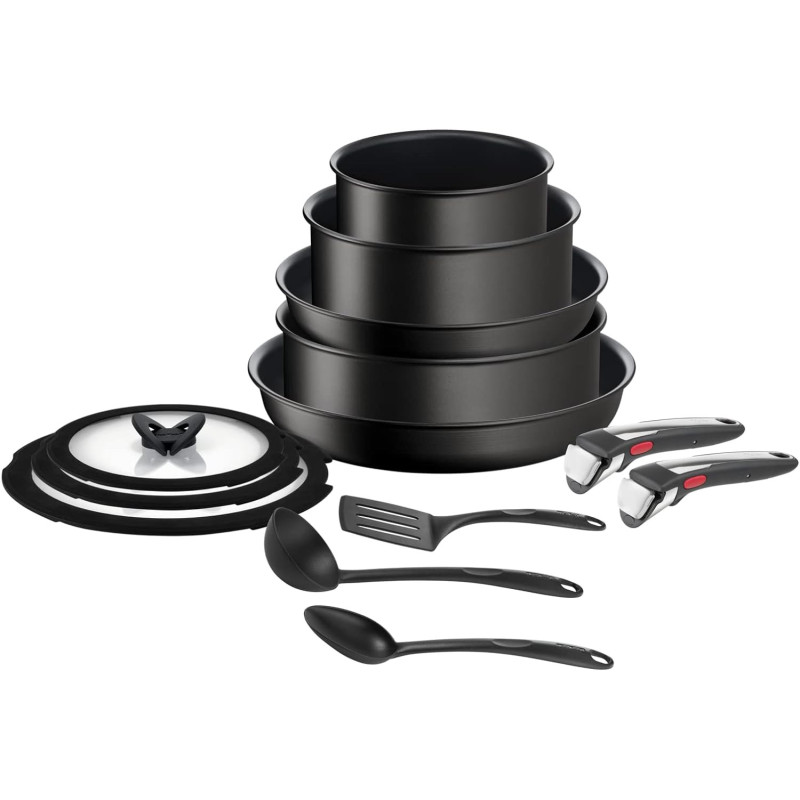 Tefal Cooking Set, Ingenio Unlimited On 13-Piece Cookware Set, Stackable, Safe Non-Stick Coating, Scratch Resistant, 2 Removable Handles, L3959343, 1 Year Warranty