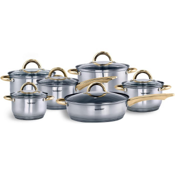 Kaiserhoff 12Pcs S/S Cooking Set - Heavy Duty - New (Gold), 1 Year Warranty