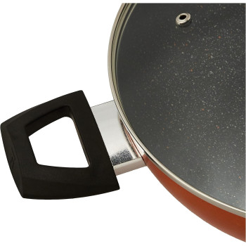 Bergner Ultra 3Pcs Cookware Set, Frypan 28Cm + Kadai With Lid 28Cm, Orange Colour, Pressed Aluminium, Induction Bottom, Bg31310Or, 1 Year Warranty