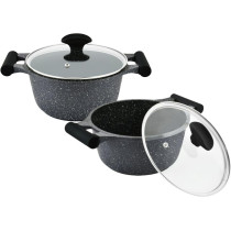 Prestige Essentials Nonstick Pots And Pans Set, Induction Cookware Set 11 Pieces, Non Stick Set Combo, Granite Cooking Set, Fry Pan Non Stick Combo Set - Black, 1 Year Warranty