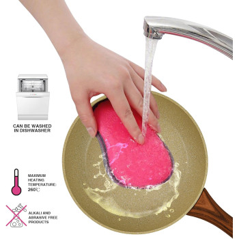 Fissman Cookware Set Radiant Series 9 Pcs Aluminium With Non-Stick Coating, Cream Color, Casserole With Lid 20Cm, 24Cm, 28Cm, Saucepan 16Cm, Frying Pan 24Cm With Standard German Coating, 1 Year Warranty