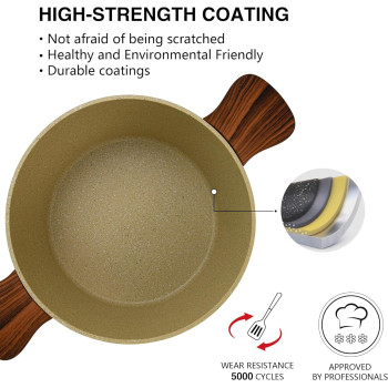 Fissman Cookware Set Radiant Series 9 Pcs Aluminium With Non-Stick Coating, Cream Color, Casserole With Lid 20Cm, 24Cm, 28Cm, Saucepan 16Cm, Frying Pan 24Cm With Standard German Coating, 1 Year Warranty