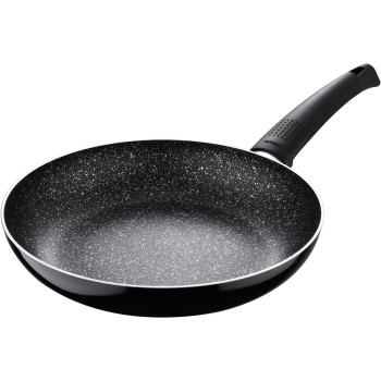 Bergner Shine 7Pcs Cookware Set Pressed Aluminum, Marble+ Non-Stick Coating, Induction Bottom, Black Color, Bg34660Bk, 1 Year Warranty