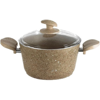 Home Maker Granitec Cookware 9-Pieces Set, Charm Light Brown, 1 Year Warranty