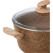 Home Maker Granitec Cookware 9-Pieces Set, Charm Light Brown, 1 Year Warranty