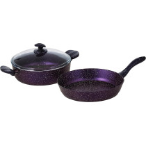 Home Maker Granitec Cookware Set 11-Pieces, Gloria Purple, 1 Year Warranty