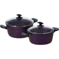 Home Maker Granitec Cookware Set 11-Pieces, Gloria Purple, 1 Year Warranty