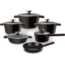 Neoflam Xn11.Bn Nobless Cooking Set, 11 Pieces, Brown, 1 Year Warranty