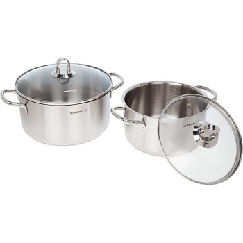 Korkmaz Satina 9 Pcs Cookware Set, Silver, A1865, 1 Year Warranty