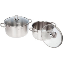 Korkmaz Satina 9 Pcs Cookware Set, Silver, A1865, 1 Year Warranty