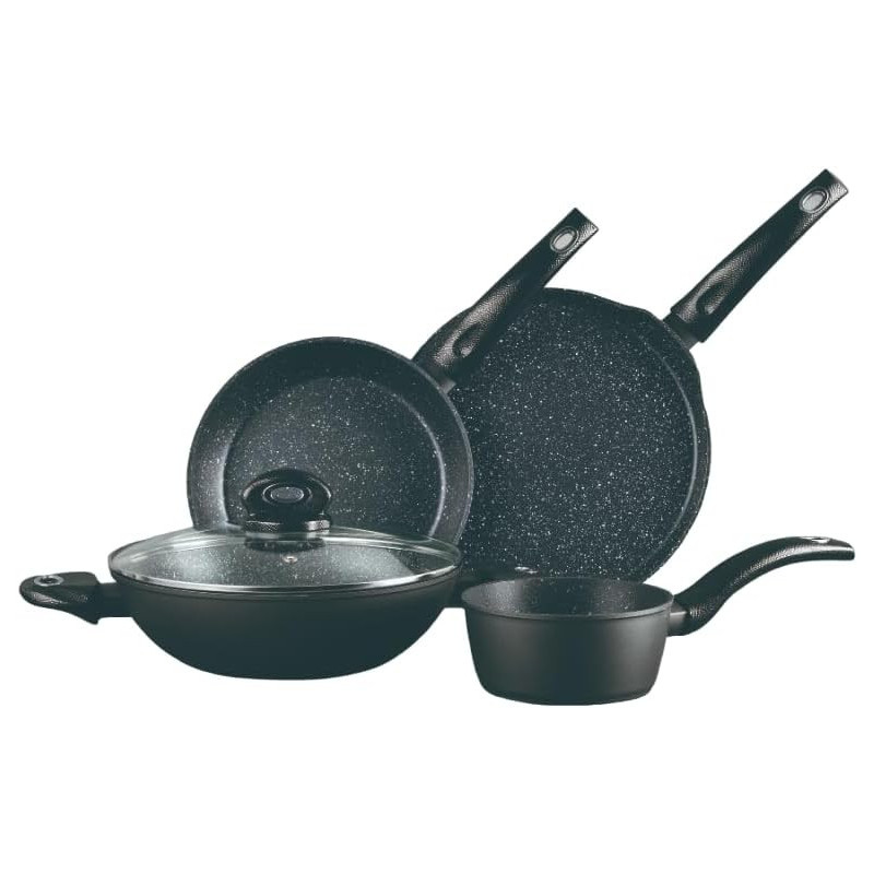 Bergner Orion 5Pcs Forged Aluminum Cookware Set, Induction Bottom, Grey Color, Bg30067Gy, 1 Year Warranty