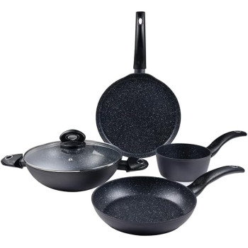 Bergner Orion 5Pcs Forged Aluminum Cookware Set, Induction Bottom, Grey Color, Bg30067Gy, 1 Year Warranty