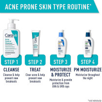 CeraVe Face Wash Acne Treatment Salicylic Acid Cleanser with Purifying Clay for Oily Skin - 8 Fl Oz (Pack of 1)