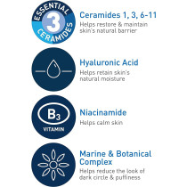 CeraVe Eye Repair Moisturizing Cream for Dark Circles and Puffiness with Hyaluronic acid and Ceramides, 0.5 Oz (14 ML)