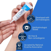 CeraVe Eye Repair Moisturizing Cream for Dark Circles and Puffiness with Hyaluronic acid and Ceramides, 0.5 Oz (14 ML)