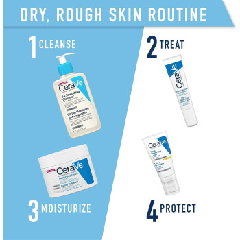 CeraVe SA Smoothing Cleanser, Face & Body Salicylic Acid Wash and Exfoliant for Normal, Dry and Rough Skin with Hyaluronic Acid, 236 ML (Pack of 1)