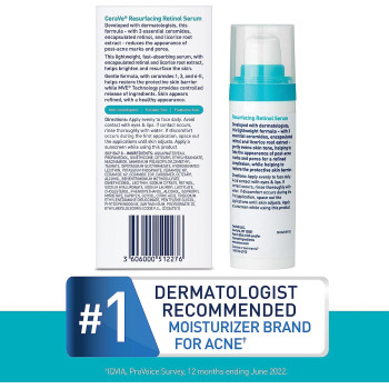 CeraVe Resurfacing Retinol Serum For Post-Acne Marks, Pores And Skin Texture, Brightening Facial Serum With Retinol And Niacinamide - 1 Fl Oz (30 ML)