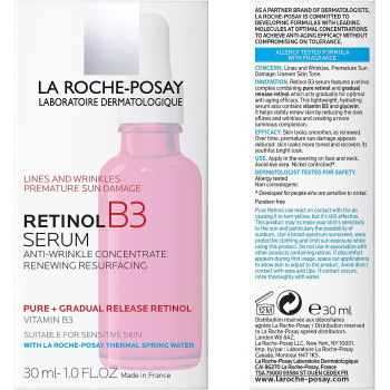 La Roche Posay Retinol B3 Serum - Anti Aging Face Serum for Lines, Wrinkles & Premature Sun Damage to Resurface & Hydrate - 1 Fl Oz (30 ML)