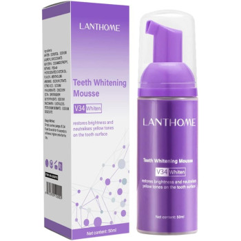 Teeth Whitening Toothpaste Mousse Teeth Color Corrector Yellow Stains Removal and Oral Hygiene Care - 50ml