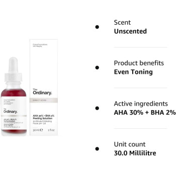 The Ordinary AHA 30 Percent + BHA 2 Percent Peeling Solution, 30 ML
