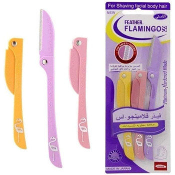 FEATHER Flamingos Ladies Razor Blade For Facial And Body Hair - 3 Piece