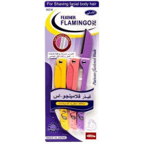 FEATHER Flamingos Ladies Razor Blade For Facial And Body Hair - 3 Piece