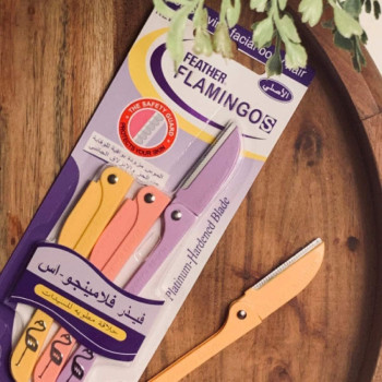 FEATHER Flamingos Ladies Razor Blade For Facial And Body Hair - 3 Piece