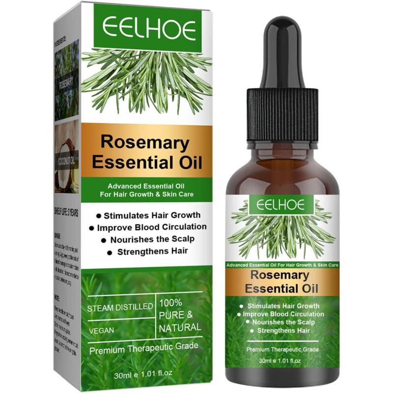 Rosemary Hair Growth Essential Oil For Prevent Hair Loss, Nourish Scalp, Strengthens Hair, 30 ML
