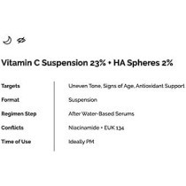 The Ordinary Vitamin C Suspension 23 Percent And HA Spheres 2 Percent Skin Moisturizer, 30 ML
