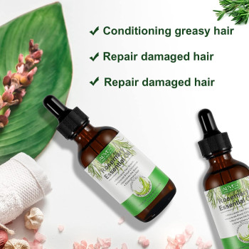 OUHOE Rosemary Hair Essential Oil, Anti Hair Loss Serum, Essential Hair Oil for Damaged Hair, Serum for Hair Repair, Hair Growth and Hair Care - 60ml