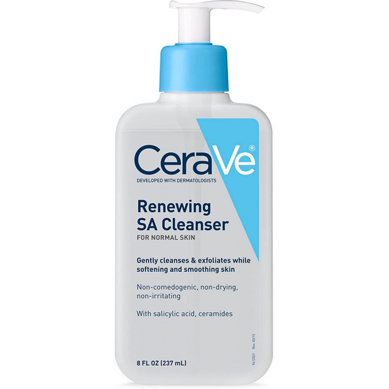 CeraVe SA Cleanser, Salicylic Acid Face Wash With Hyaluronic Acid, Niacinamide & Ceramides, BHA Exfoliant For Face - 8 Fl Oz (237 ML)