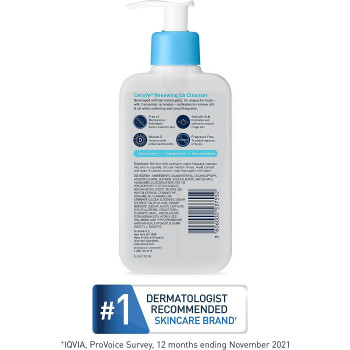 CeraVe SA Cleanser, Salicylic Acid Face Wash With Hyaluronic Acid, Niacinamide & Ceramides, BHA Exfoliant For Face -  8 Fl Oz (237 ML)