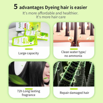 Apple Fruit Hair Dye Cream, Permanent Black Hair Colour and Ammonia Free Hair Colour