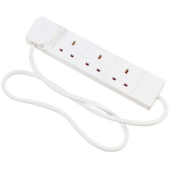Daewoo 4-Way 1M Extension Lead - White