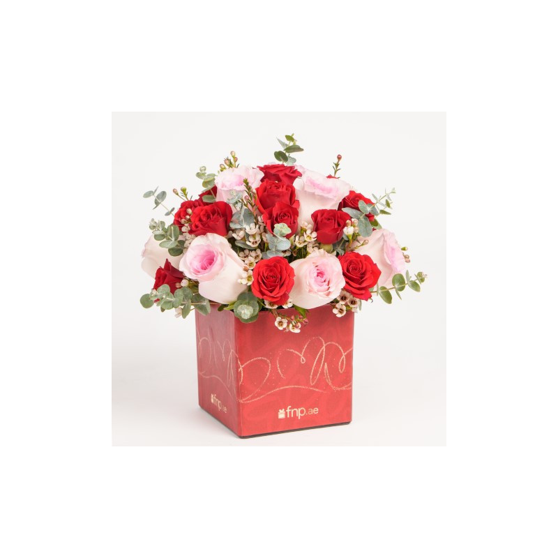 fnp Valentines Special Red and Pink Roses in Vase