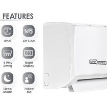 Super General 3 Ton Split Air Conditioner, 36000 BTU, Reciprocating Compressor, Auto Restart, Gold Fin, 4-way swing, SGS-370-CE, White - 134 x 45 x 38 cm, 1 Year Warranty