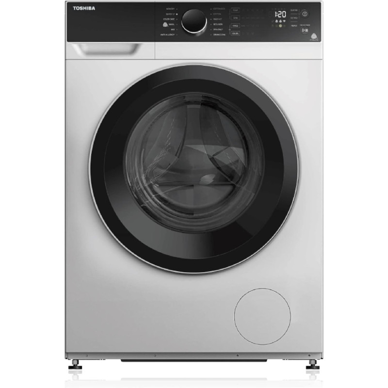 Toshiba 12 Kg Wash, 7 Kg Dry, 14000 RPM, Front Load Washer and Dryer, 12 Programs, 12" Quick Wash Cycle, TWD-BJ130M4A(WK) - 1 Year Warranty