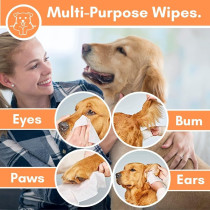 DogsLife Unscented Grooming Dog Wipes 100pcs, white