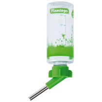 Flamingo Drinking Bottle for Small Animals, 150ml, green white 