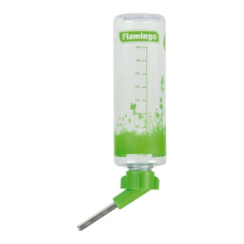Flamingo Drinking Bottle for Small Animals, 500ml, green white