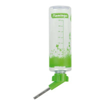 Flamingo Drinking Bottle for Small Animals, 500ml, green white 