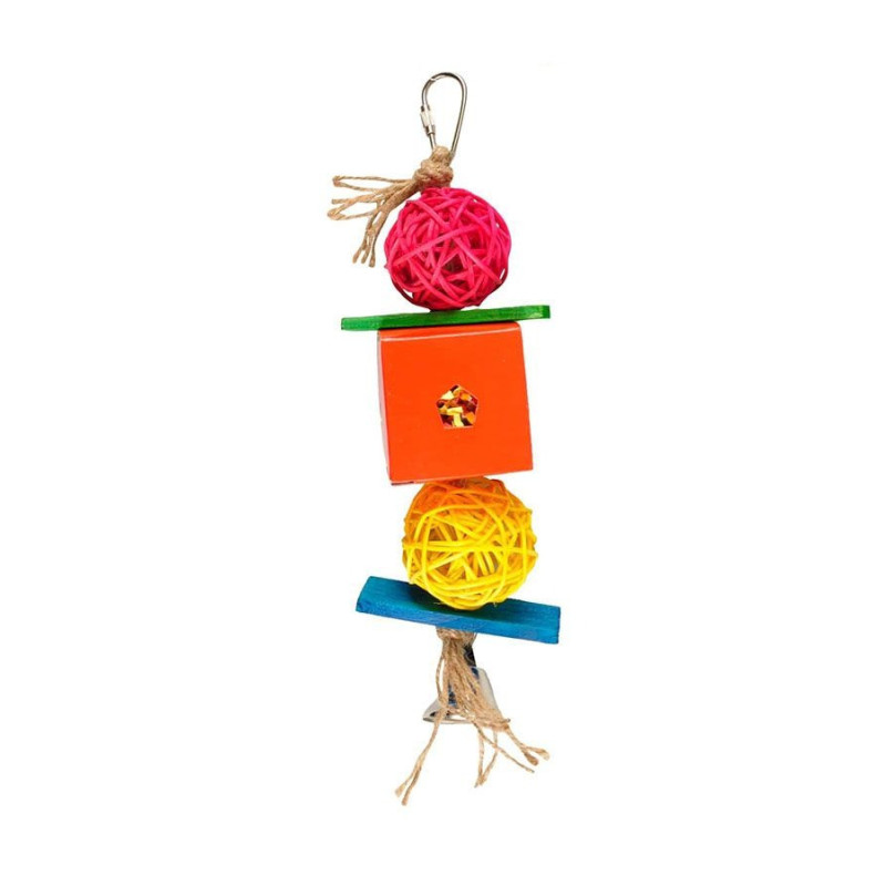 Flamingo Bird Toy Papyr Parakeet Cube Multi-Colour