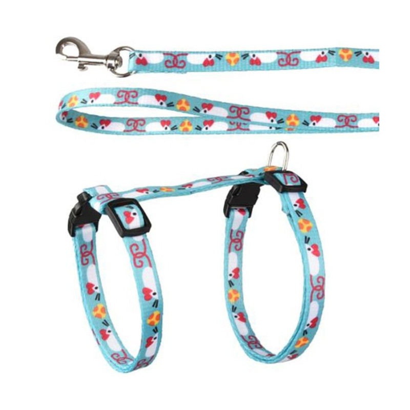 Flamingo Arwen Mouse Print Cat Harness & Leash