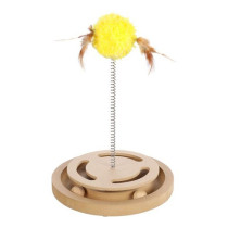 Flamingo Kitty Brain Train with Feather Cat Toy