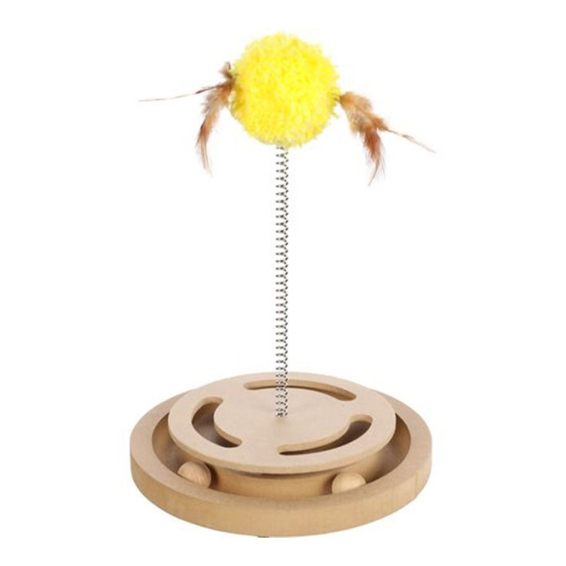 Flamingo Kitty Brain Train with Feather Cat Toy