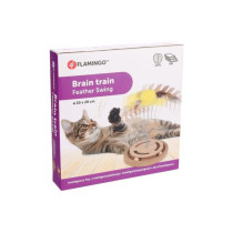 Flamingo Kitty Brain Train with Feather Cat Toy