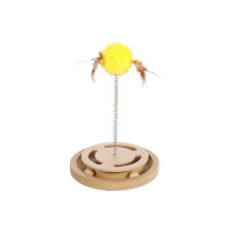 Flamingo Kitty Brain Train with Feather Cat Toy