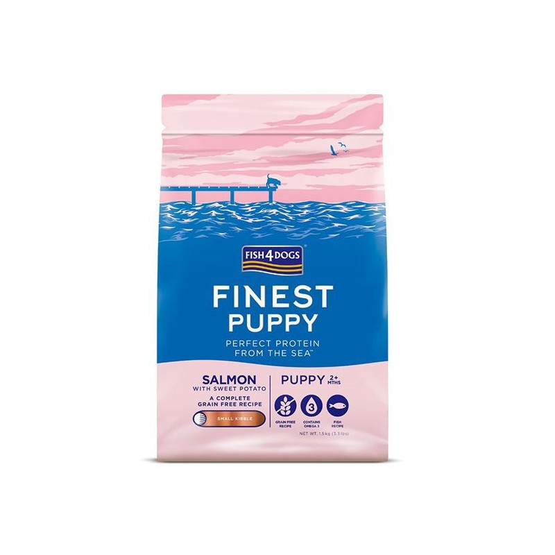 Fish4dogs Puppy Salmon Sweet Potato Small Kibble, 1.5 kg