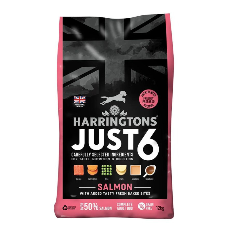 Harringtons 12kg Just 6 Salmon Grain Free Dry Dog Food
