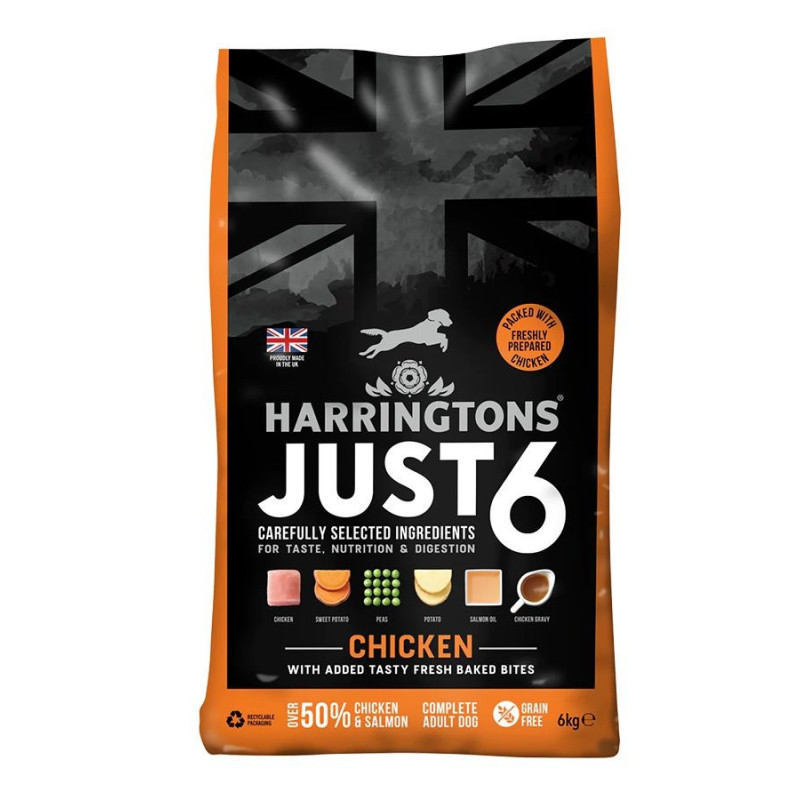 Harringtons 6kg Just 6 Chicken Grain Free Dry Dog Food
